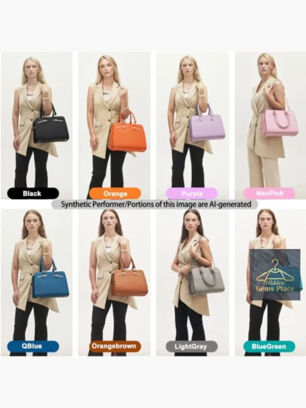 PU Leather Tote Satchel Set with 3 Compartments & RFID Wallet, Crossbody